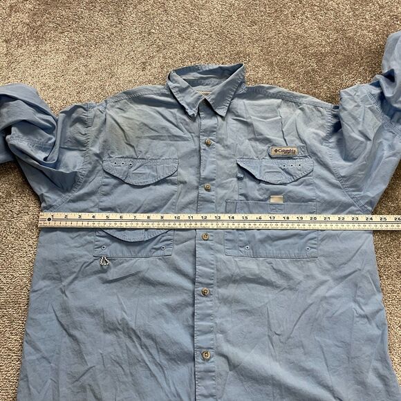 Columbia PFG Shirt Mens XL Blue Button Down Long Sleeve Outdoor Fishing Casual - Picture 12 of 16